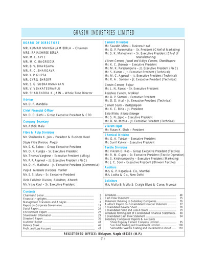 Thumbnail Grasim Industries
 Annual Report 2001-2002