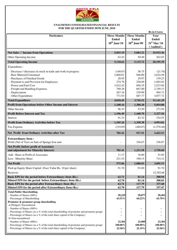 Miniature Grasim Industries
 Rapport trimestriel 2010-q1
