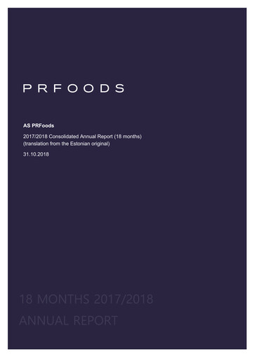 Vorschaubild AS PRFoods Jahresbericht 2017-2018