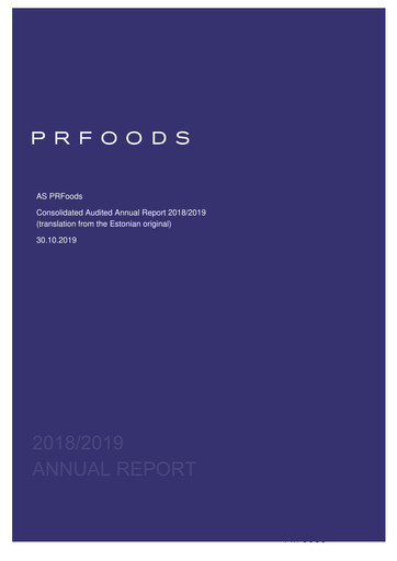 Vorschaubild AS PRFoods Jahresbericht 2018-2019