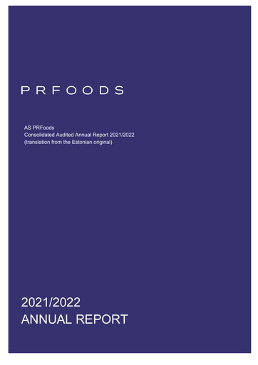 Vorschaubild AS PRFoods Jahresbericht 2021-2022