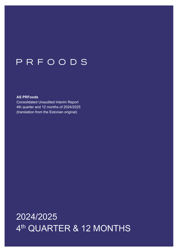 Miniature AS PRFoods Rapport financier 2024-2025