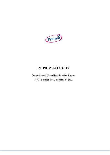 Miniature AS PRFoods Rapport trimestriel 2012-q1