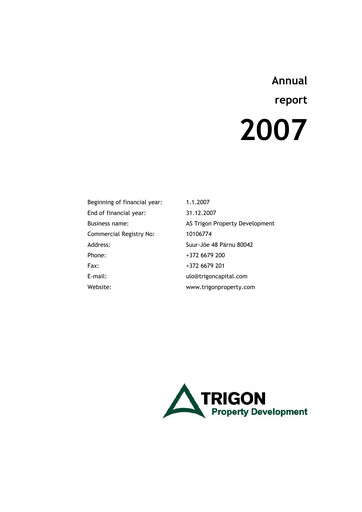 Miniature AS Trigon Property Development Rapport annuel 2007