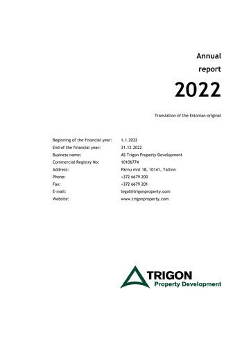 Miniature AS Trigon Property Development Rapport annuel 2022
