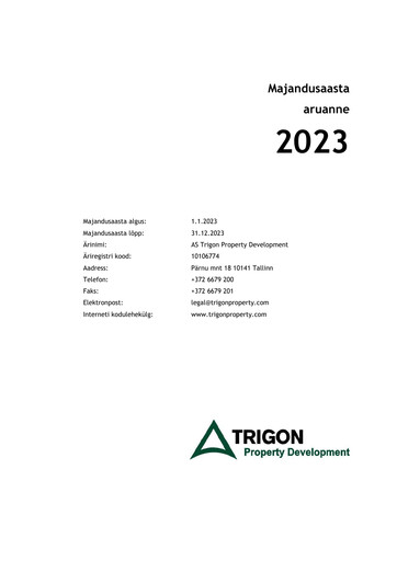 Miniature AS Trigon Property Development Rapport annuel 2023