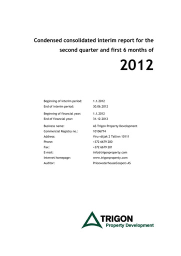Miniature AS Trigon Property Development Rapport semestriel 2012-h1