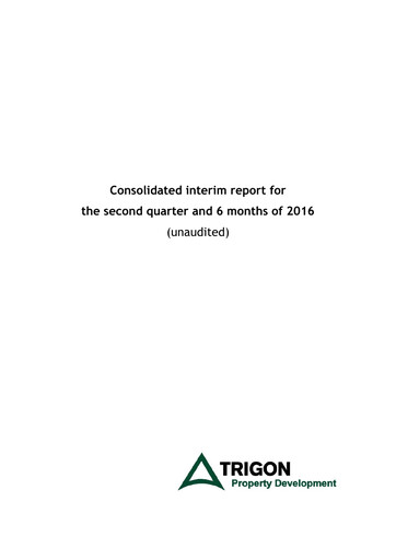 Miniature AS Trigon Property Development Rapport semestriel 2016-h1