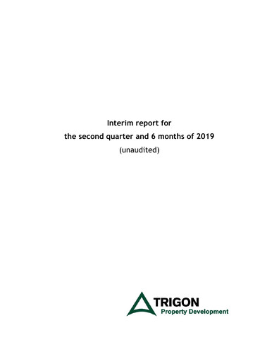 Miniature AS Trigon Property Development Rapport semestriel 2019-h1