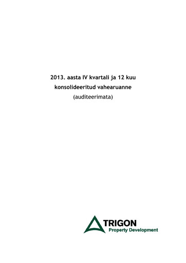 Miniature AS Trigon Property Development Rapport trimestriel 2013-q4