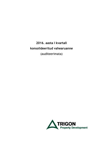 Miniature AS Trigon Property Development Rapport trimestriel 2016-q1