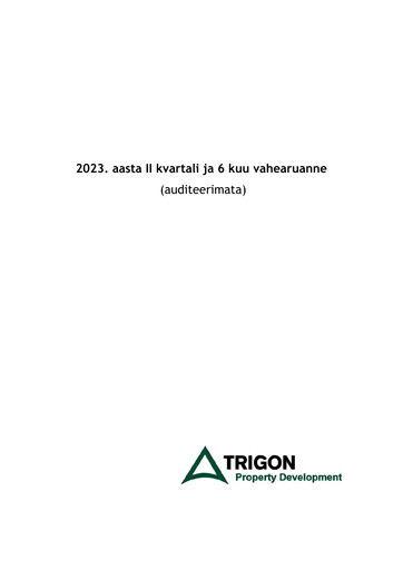 Miniature AS Trigon Property Development Rapport trimestriel 2023-q2