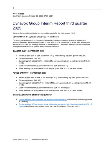 Thumbnail Dynavox Group Quarterly Report 2025-q3