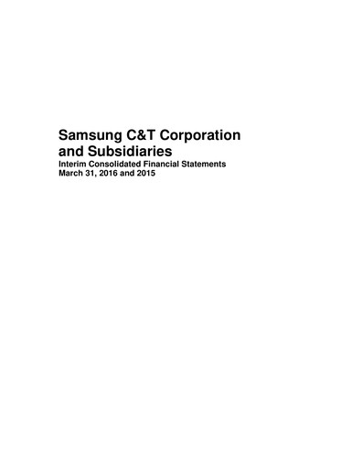 Thumbnail Samsung C&T Corporation Quarterly Report 2016-q1