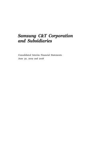 Thumbnail Samsung C&T Corporation Quarterly Report 2019-q2