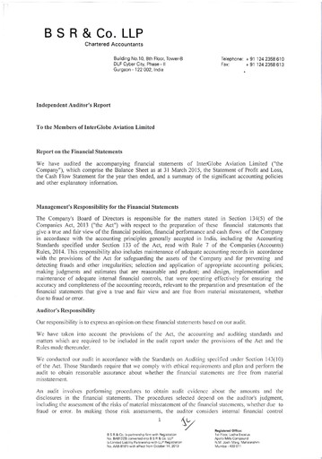 Thumbnail InterGlobe Aviation (IndiGo) Financial Statement fy2015