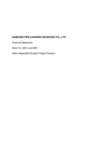 Thumbnail Samsung Fire & Marine Insurance Co., Ltd. Financial Statement 2000-2001