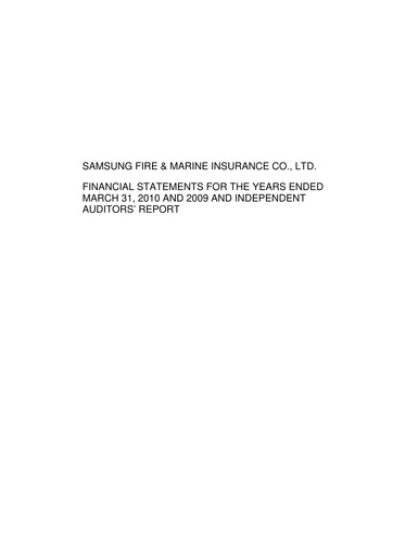 Thumbnail Samsung Fire & Marine Insurance Co., Ltd. Financial Statement 2009-2010