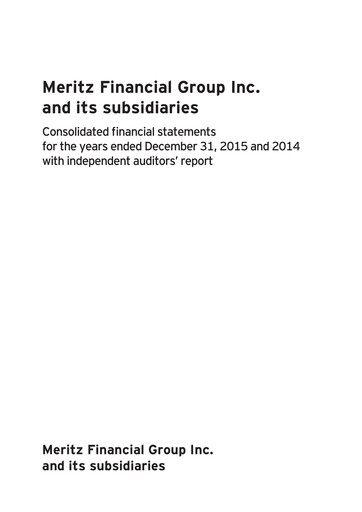 Thumbnail Meritz Financial Group Financial Statement 2015