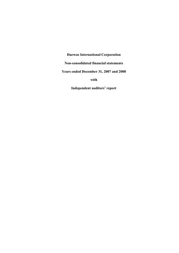 Thumbnail Posco International Financial Statement 2007-2008