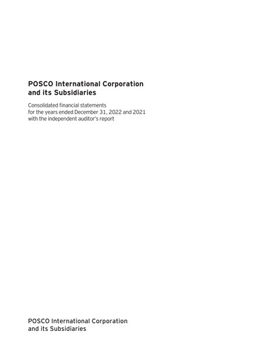 Thumbnail Posco International Financial Statement 2021-2022