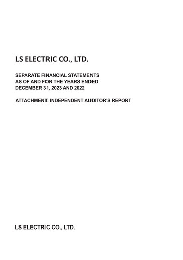 Thumbnail LS ELECTRIC Co., Ltd. Financial Statement 2023