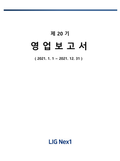 Thumbnail LIG Defense & Aerospace Financial Report 2021