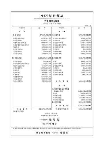 Thumbnail Hanjin Kal Financial Report 2016