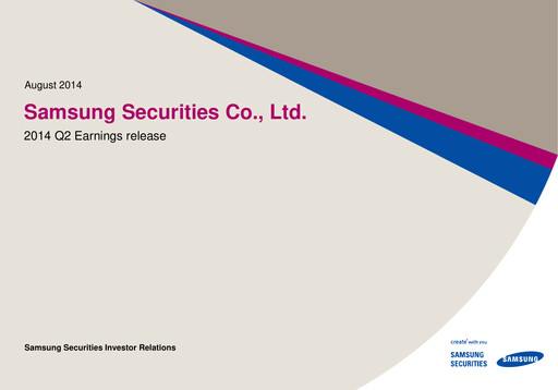 Miniature Samsung Securities Rapport trimestriel 2014-q2