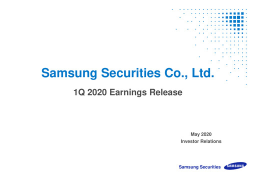 Miniature Samsung Securities Rapport trimestriel 2020-q1