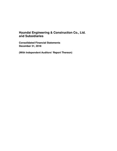 Vorschaubild Hyundai Engineering and Construction Finanzmitteilung 2018