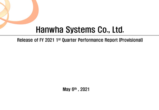 Thumbnail Hanwha Systems Quarterly Report 2021-q1