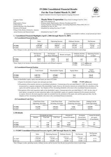 Thumbnail Mazda Financial Statement fy2006