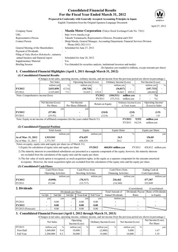 Thumbnail Mazda Financial Statement fy2012