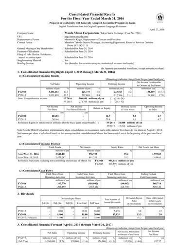 Thumbnail Mazda Financial Statement fy2016