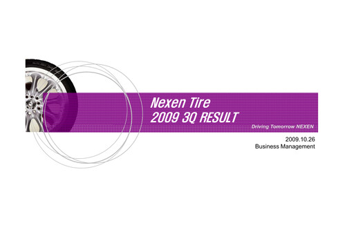 Thumbnail Nexen Tire Corporation Quarterly Report 2009-q3