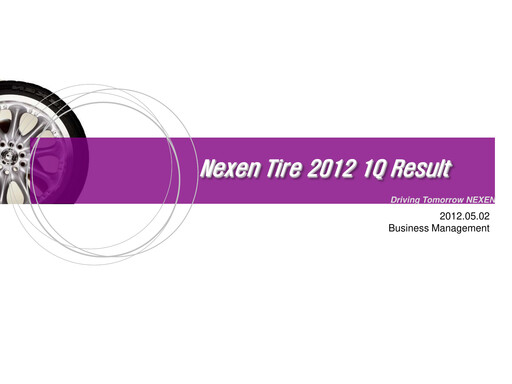 Thumbnail Nexen Tire Corporation Quarterly Report 2012-q1