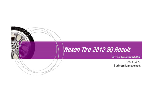 Thumbnail Nexen Tire Corporation Quarterly Report 2012-q3