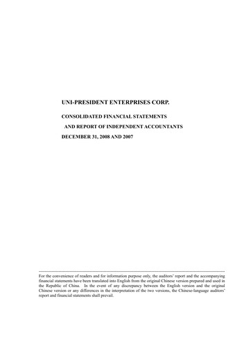 Thumbnail Uni-President Enterprises Financial Statement 2008