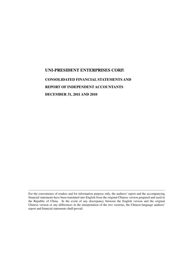 Thumbnail Uni-President Enterprises Financial Statement 2011