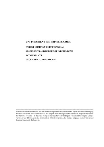 Thumbnail Uni-President Enterprises Financial Statement 2017