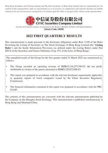 Vorschaubild CITIC Securities
 Quartalsbericht 2022-q1