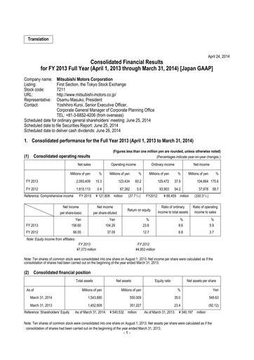 Thumbnail Mitsubishi Motors Financial Statement fy2013