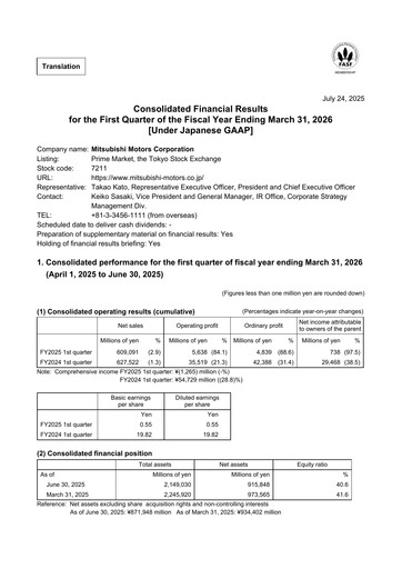 Thumbnail Mitsubishi Motors Quarterly Report 2025-q1