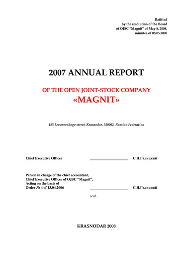 Vorschaubild Magnit
 Jahresbericht 2007