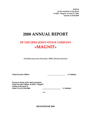 Vorschaubild Magnit
 Jahresbericht 2008