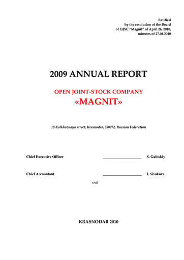 Vorschaubild Magnit
 Jahresbericht 2009