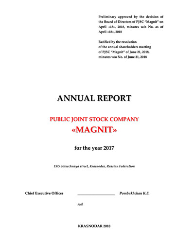 Vorschaubild Magnit
 Jahresbericht 2017
