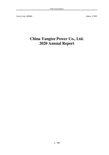 Thumbnail China Yangtze Power
 Annual Report 2020