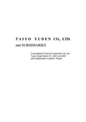 Thumbnail Taiyo Yuden Financial Statement fy2001
